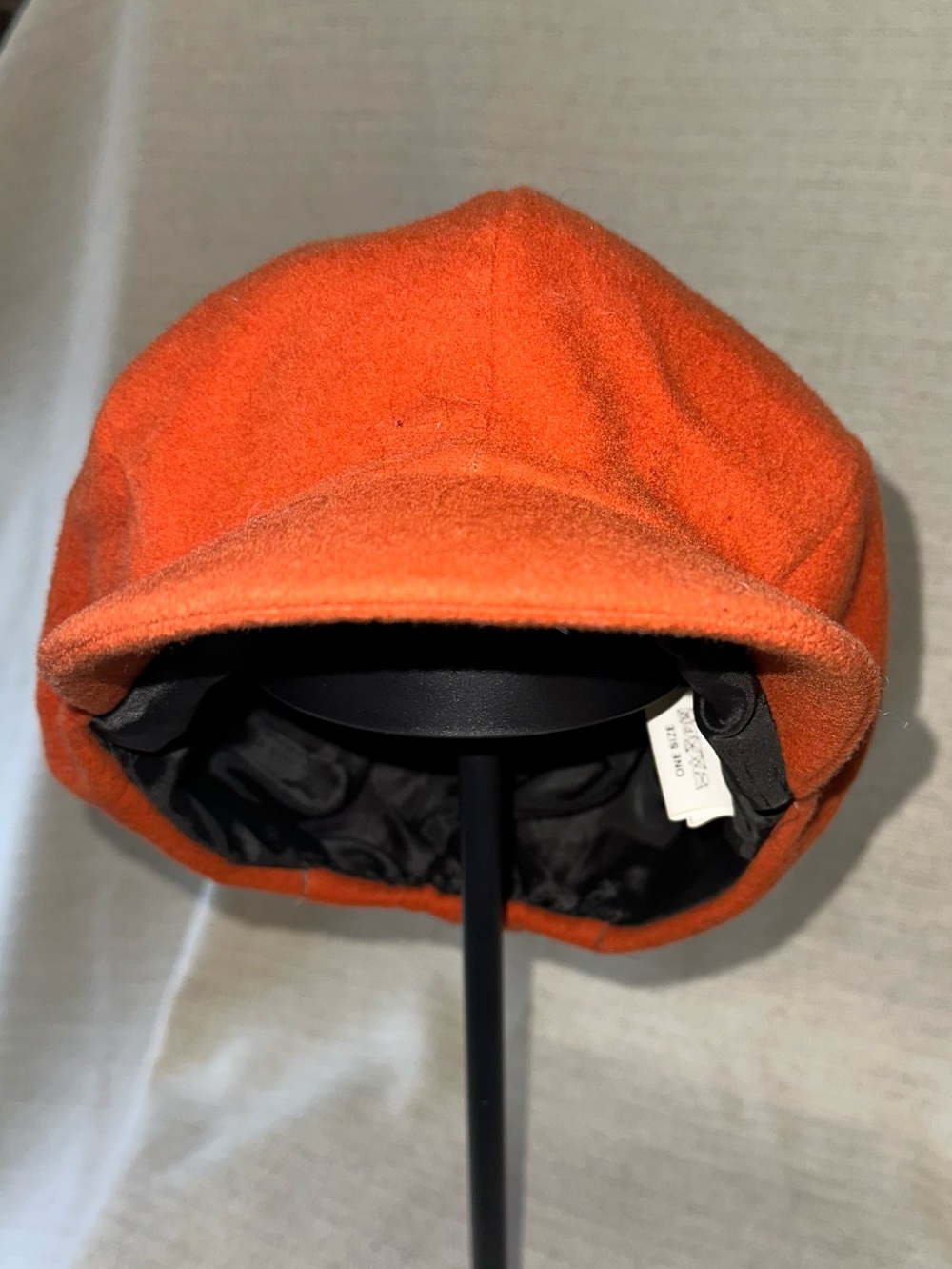 Burnt Orange Cashmere Peter James Cap with elastic back for perfect fit